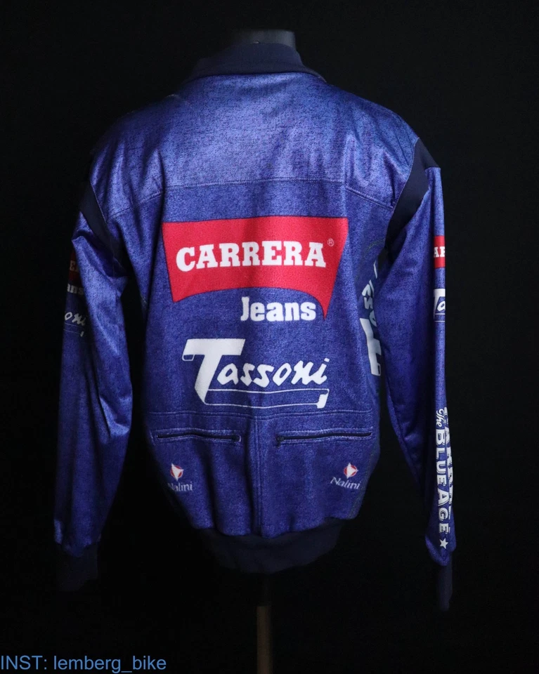 Jaqueta colete de lã vintage 1994 Carrera Jeans–Tassoni equipe de ciclismo Nalini #355 - Imagem 3 de 4