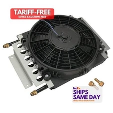 Derale DER13720 Tube Type Aluminum Fluid Cooler and Fan Universal Performance Pa
