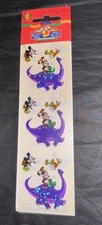 Vintage Sandylion Prismatic Mickey & Minnie And The Dinosaurs Sticker New