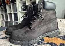 Timberland Men’s Black Leather Lace-Up Ankle Bootie UK 8.5W Round Toe