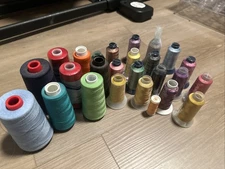 Spools Of Rayon, 17, Some Metallic And Polyester Thread, 8, With Cases