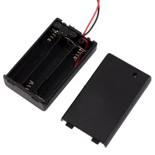 2x 3-AAA Slots Battery Spring Clip 4.5V Holder Case Plastic On/Off Slider Switch