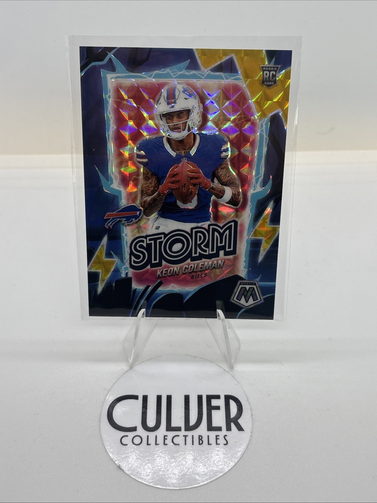 2024 Panini Mosaic Storm Keon Coleman Rookie Gold /10 #15
