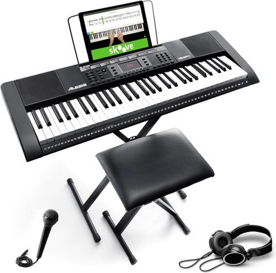 Alesis Melody 61 Keyboard Piano für Anfänger mit 61 Tasten Lautsprechern, Stände