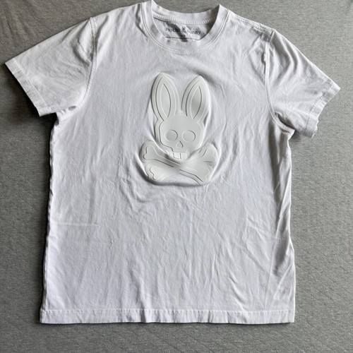 Men Psycho Bunny DamonGraphic Tee White (B6U900Y1PC) Size Medium Preppy Hip Hop