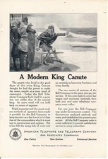 Magazine Ad - 1919 - AT&T / Bell System - King Canute