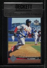 BAS 1997 Upper Deck Ron Gant #160 Seal of Authenticity Auto 3c7