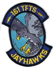 PATCH USAF 161ST TAC FIGHTER TRAINING SQ TFTS KANSAS AIR GUARD ANG-11