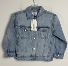 NWT Zara Kids Girls Denim Jacket Size 8 Distressed