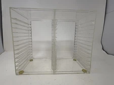 Vintage 1993 U.S. Acrylic Inc Clear CD Storage Rack 30 Disc Holder