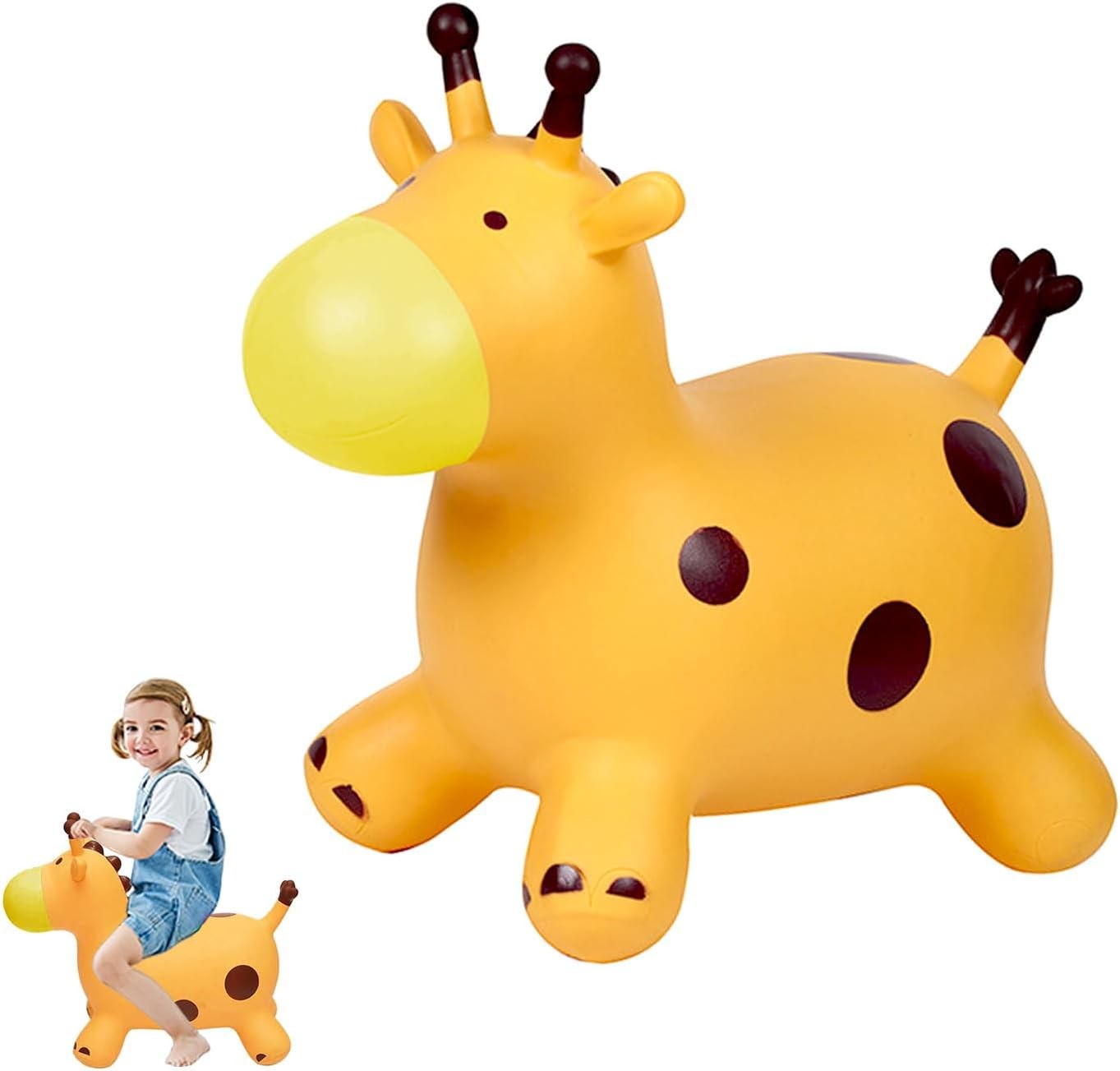 Hopper Animal For Kids,Inflatable Giraffe Hopper Bouncy Ride On Jumping Toys Fo