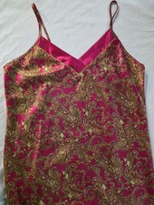 VTG New With Tag S Kathryn 1990s Paisley Print Elegant Silky Slip Dress Nightie