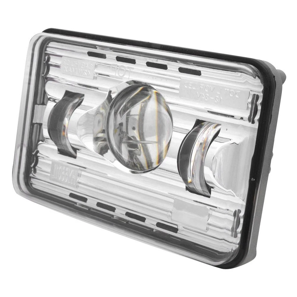 For Mack MS300T Mid-Liner 81-83 Headlight 4x6" Rectangular Chrome Projector LED Foto 3 de 4