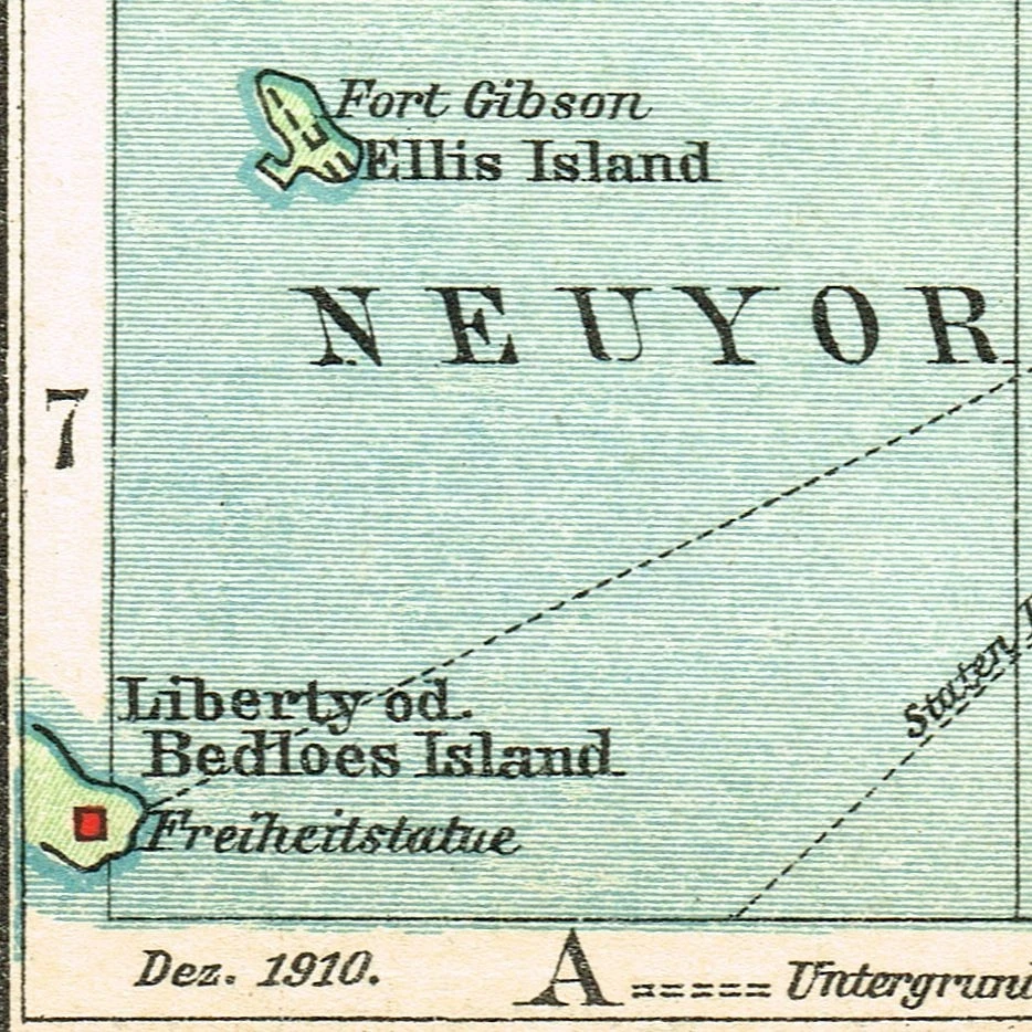 ¡NUEVA YORK 1910 CON FECHA! Mapa Original Plan Brooklyn Manhattan Estado de Nueva York Estados Unidos Foto 3 de 4