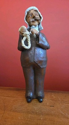 ''The Hanging Judge'' Lawyer Barrister 12'' Fired Clay Statue Bronzed Oxide Wash
