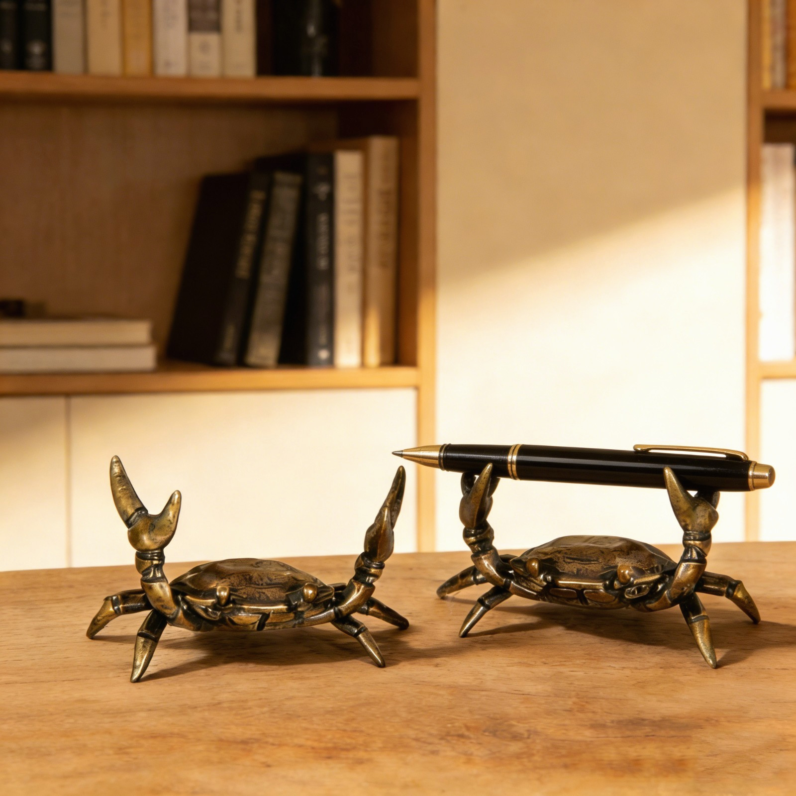 Brass Crab Pen Holder Vintage Desk Decor Coastal Gift Gift for Boyfriend Him