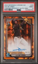 2024 BOWMAN CHROME SAPPHIRE EDITION PROSPECTS AUTOS #LD LEO DE VRIES 4/25 PSA 9