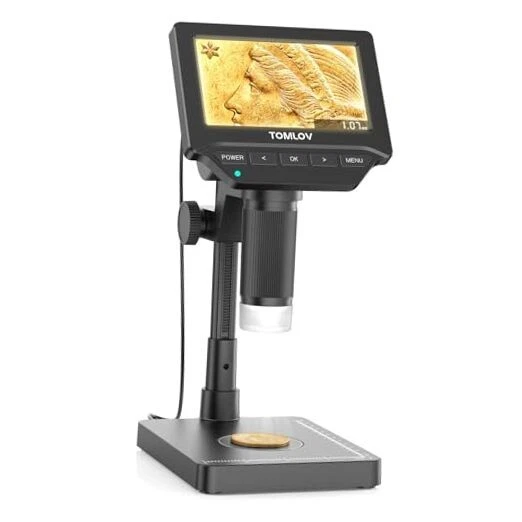 DM4W Microscope with Weighing Scale: 4.3" Digital Coin Microscope with Black