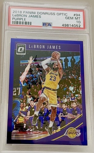 2018-19 Donruss Optic Lebron James Lakers #60 Purple Refractor-PSA 10 Low POP🔥