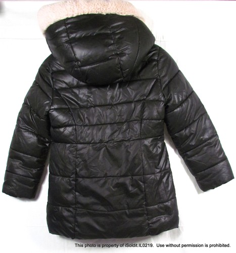 NEW NWOT MICHAEL KORS Girls PUFFY JACKET COAT Black & Pink SZ 10 / 12 Hooded - Picture 8 of 10