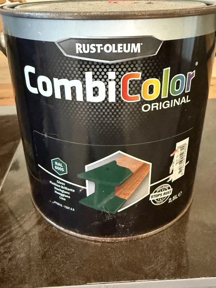 Rust-Oleum CombiColor Original RAL 6005 Moosgrün Hochglanz 2,5L(13,45€/L) - Bild 4 von 4