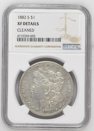 1882 S Morgan Silver Dollar NGC XF Details Cleaned