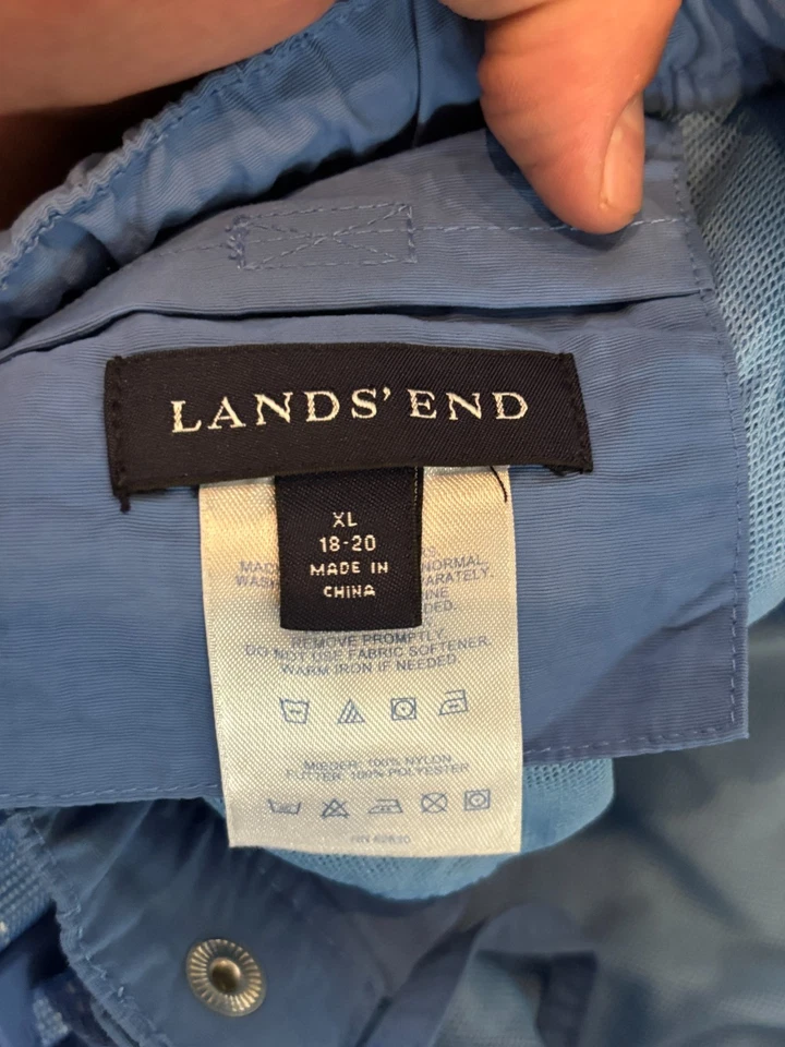 Pantalones Cortos Carga Lands End Para Mujer XL 18-20 Azul Malla Forrados Nylon Cinturón Senderismo Natación Foto 2 de 4