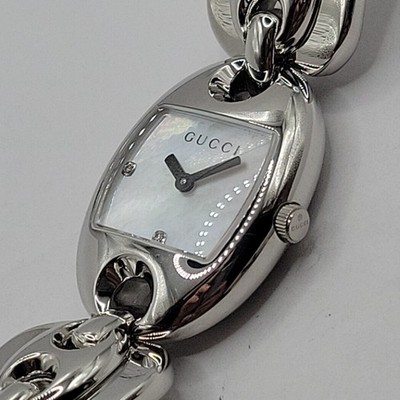 GUCCI 121.5 Women's Watch Marina Chain Quartz Analog Silver New