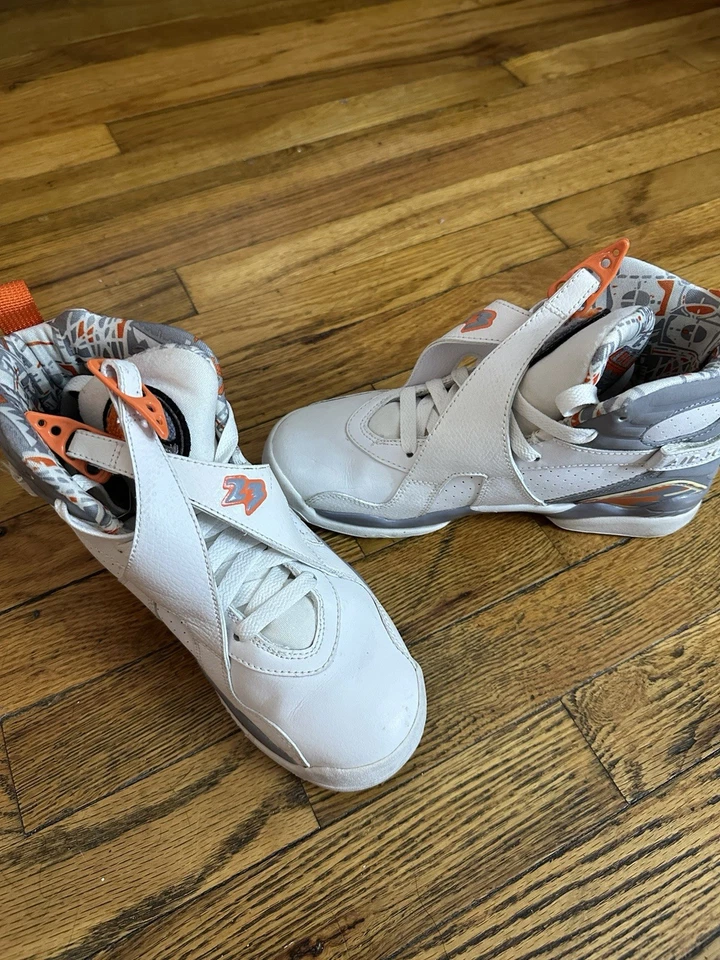 Nike Air Jordan Retro 8 GS 305368-102 Retro Naranja Blaze Zapatillas para niños Talla 5Y VV Foto 3 de 4