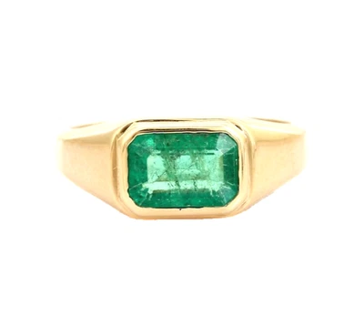 1,85 Karat Natürlicher Simbasch Emerald Edelstein Ring in 14k Gelbgold - Bild 1 von 4