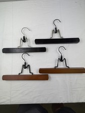 Four VTG Wooden Trouser Wooden Hangers 11  long