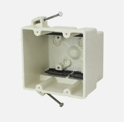 Allied Moulded 2300-NK, 2 Gang New Work Fiber Box, Nail On, 32,5 CU IN. 48 Pack