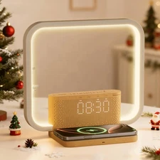 Sunrise Alarm Clock with Wireless Charging Desk Touch Lamp 3 Level Dimmable