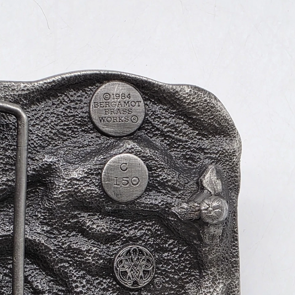 Bergamot Brass Works Country Western Music Belt Buckle Cowboy Rodeo 1984 - Image 3 of 4