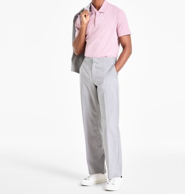 Alfani Mens Lightweight Tropical Suit Pant Wo Grey Heather Size 34x32 NWT