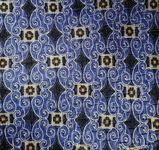 ROBERT TALBOTT CARMEL ~ MENS SILK TIE ~ BLUE & ORANGE ~ 59"