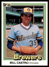 1981 DONRUSS BILL CASTRO . MILWAUKEE BREWERS #578