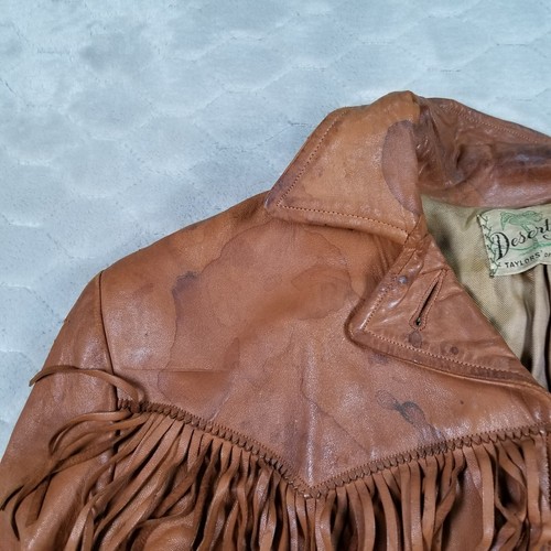 Chaqueta De Colección Para Mujer Cuero Flecos Años 70 Desierto Suedes Taylors of California Talla M - Imagen 9 de 18