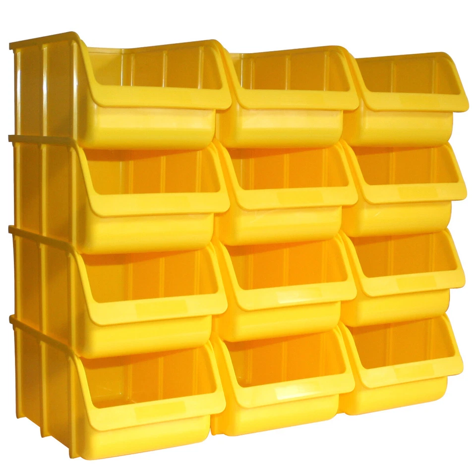 HÜNERSDORFF 12x Profi Sichtboxen PP Größe 4 gelb NEU Stapelbox Sicht-Lagerbox Boxen Sichtbox