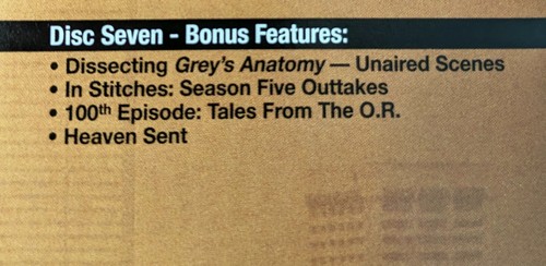 GREY'S ANATOMY Season 5 DISC 7 DVD REPLACEMENT only - single Disc Only 5th fifth - Picture 4 of 5