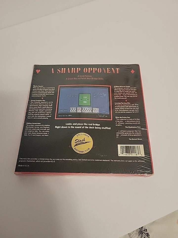 Grand Slam Bridge Vintage 1986 EA Video PC Game 5.25 Floppy IBM Tandy Complete - Image 2 of 2