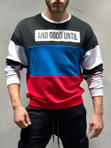 un Street de Streetwearimprimé Fashion bloc 4046 surdihommessionné de sur couleur Epaules tombées WHeD2YbE9I