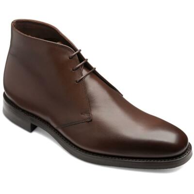 Loake Herren Pimlico Chukka Stiefel dunkelbraun brüniertes Leder Herrenschuhe