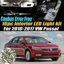 16pc Canbus Error Free Car Interior Led White Light Kit For 2016-2017 Vw Passat