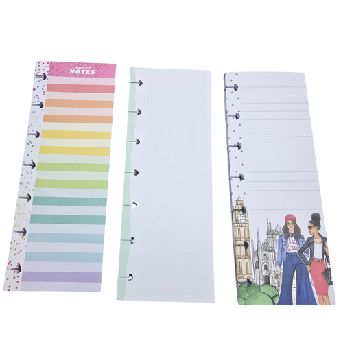 Happy Planner Mini Filler Paper Lined Grid Dot Half Sheets Rongrong Color Stripe