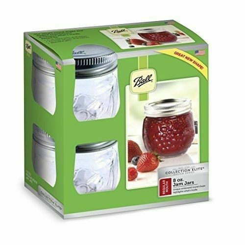 Ball Collection Elite 8 Oz. Glass Jam or Jelly Jar (4-Pack)