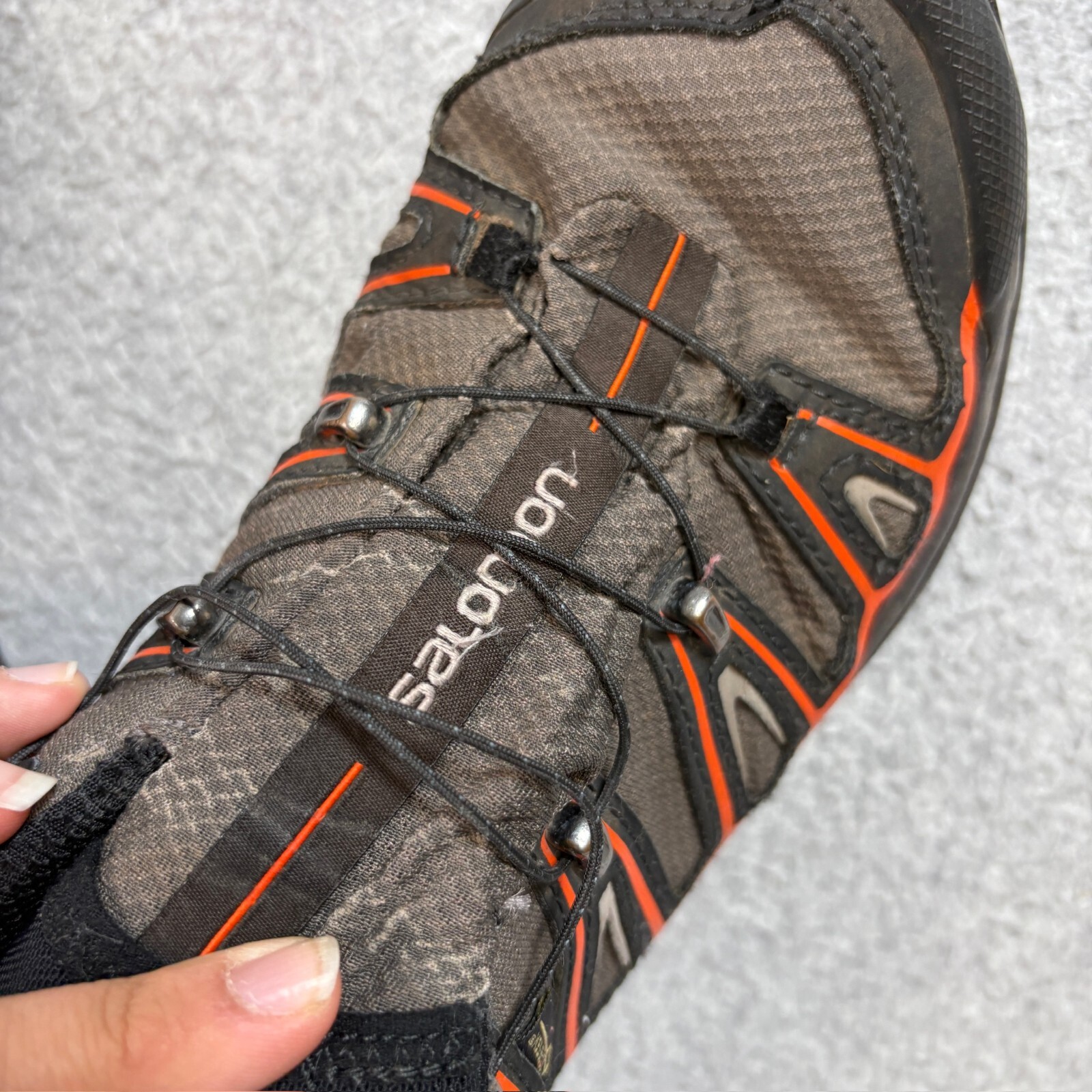 Scarpe Salomon Uomo 8.5 Nero BOA System Contragrip Escursione Arrampicata Camp Trail Run