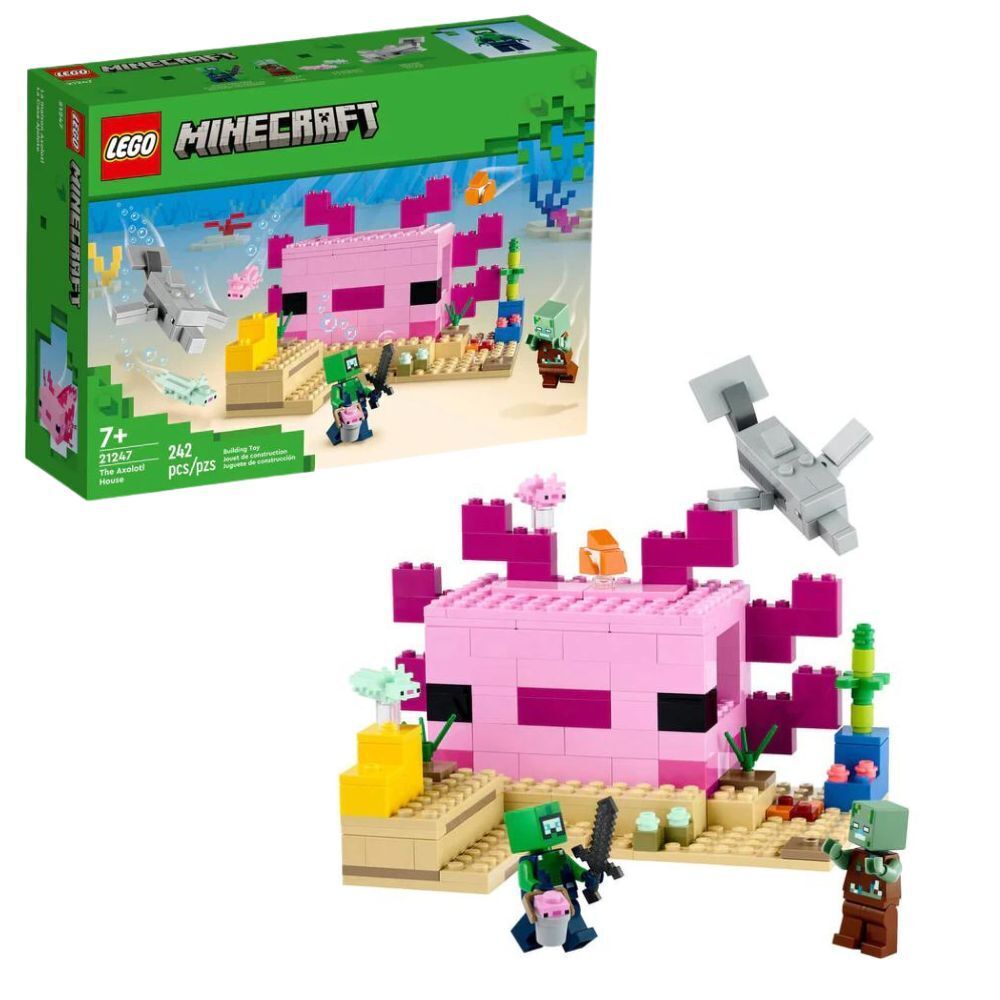 LEGO Minecraft La maison Axolotl 21247 Ensemble de jeu de construction (242  pièces) Comprend 242 pièces, 7+ ans 