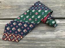 Tommy Hilfiger Men Tie Multi Color 100% Italian Silk Necktie Classic Made in USA