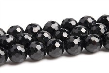 6MM Natural Black Tourmaline Beads AAA Micro Faceted Round Loose Beads 7.5"